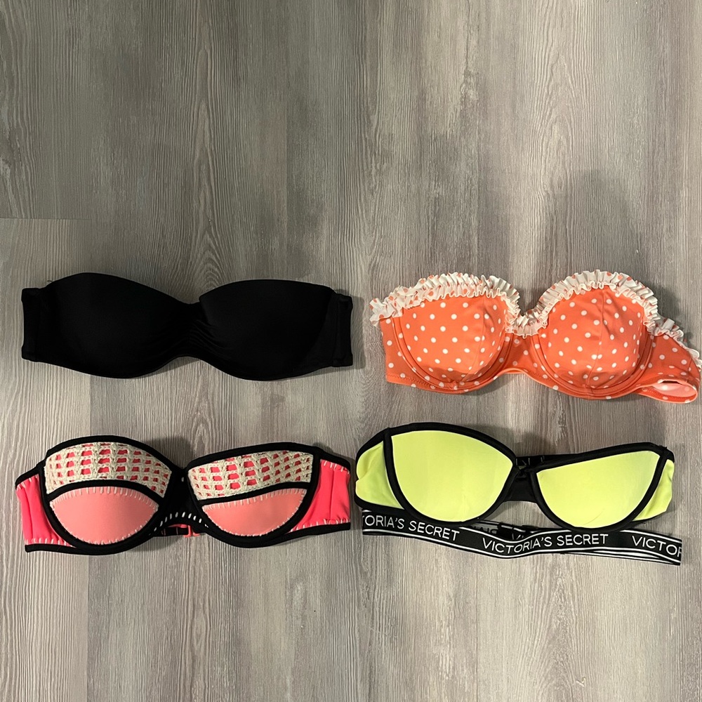 Victoria’s Secret 34B flirt & beach bandeau bikini tops